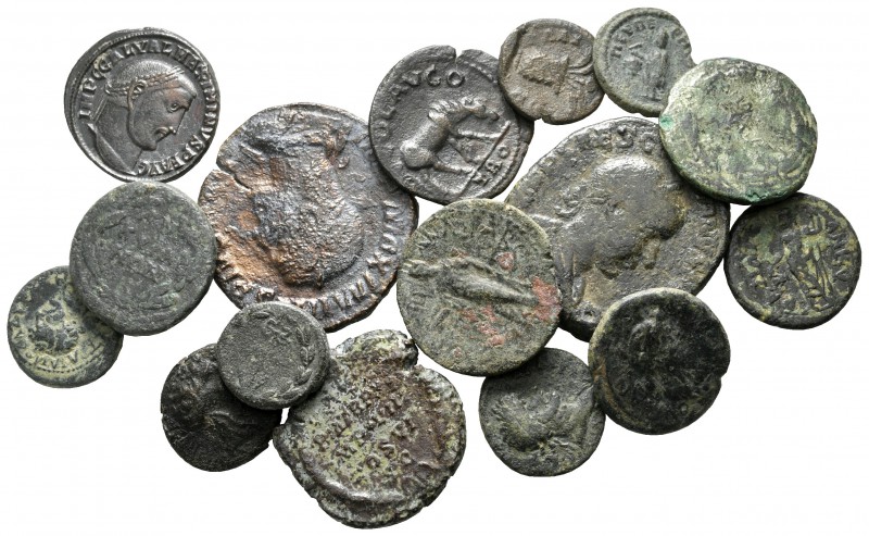 Lot of ca. 16 roman bronze coins / SOLD AS SEEN, NO RETURN!

very fine