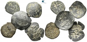 Lot of 5 byzantine bronze coins / SOLD AS SEEN, NO RETURN!<br><br>very fine<br><br>