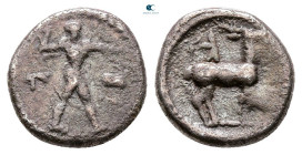 Bruttium. Kaulonia circa 475-425 BC. 1/6 Nomos AR