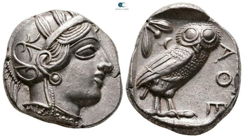 Attica. Athens circa 454-404 BC. 
Tetradrachm AR

23 mm, 17,17 g



Extre...