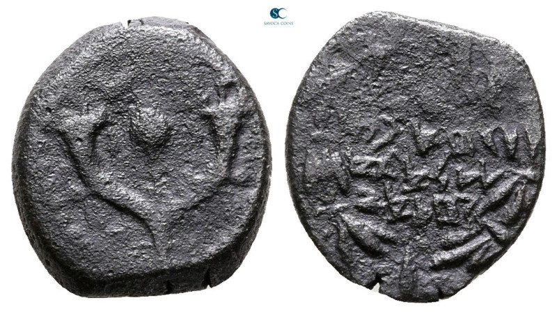 Judaea. Jerusalem. John Hyrcanus I 135-104 BC. 
Prutah Æ

13 mm, 1,85 g


...