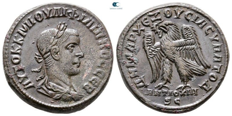 Seleucis and Pieria. Antioch. Philip II AD 247-249. 
Billon-Tetradrachm

25 m...