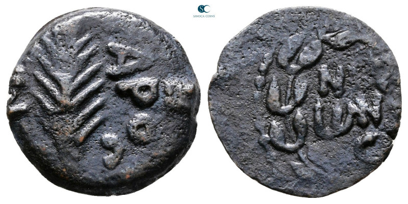 Judaea. Jerusalem. First Jewish War AD 66-70. 
Prutah Æ

16 mm, 2,09 g


...