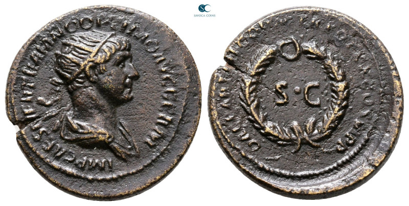 Trajan AD 98-117. Rome mint for circulation in Syria
Semis Æ

20 mm, 4,41 g
...