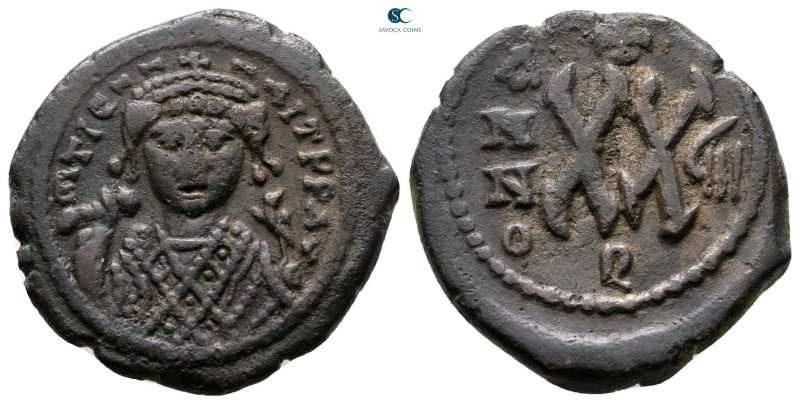 Tiberius II Constantine AD 578-582. Theoupolis (Antioch)
Half Follis or 20 Numm...