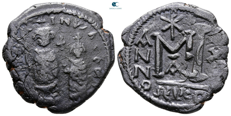 Heraclius with Heraclius Constantine AD 610-641. Seleucia Isauriae
Follis or 40...