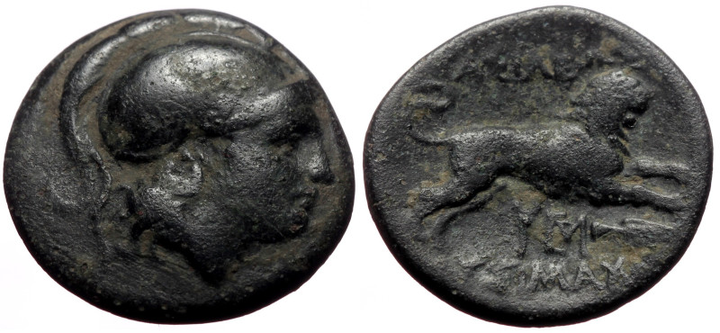 Kings of Thrace (Macedonian), Lysimachos (305-281 BC) AE (Bronze, 3.91g, 19mm) L...