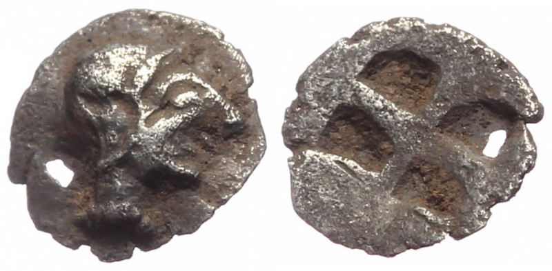 Ionia, Kolophon AR Tetartemorion (Silver, 0.11g, 6mm) Late 6th century BC. 
Obv:...