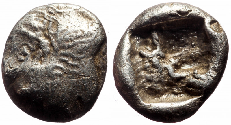 Ionia, Uncertain AR Diobol or Triobol (Silver, 1.74g. 12mm) ca 550-500 BC
Obv: H...