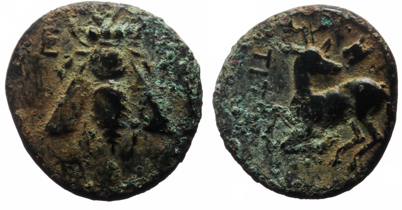 Ionia, Ephesos AE (Bronze, 2.15g, 14mm) ca 390-300 BC
Obv: E - Φ, Bee with strai...