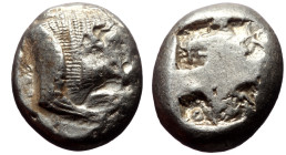 Caria, Mylasa AR Stater (Silver, 20mm, 10.83g) ca 520-490 BC.
Obv: Forepart of a roaring lion right
Rev: Divided incuse punch.
Ref: SNG Kayhan 930 (Un...