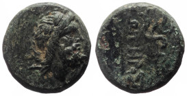 Mysia, Pergamon, AE (Bronze, 16.9 mm, 5.81 g), 200-113 BC.
Obv. Laureate head of Asclepios (or Zeus) right.
Rev. ΑΣΚΛΗ[ΠΙΟΥ] / ΣΩΤΗΡ[ΟΣ], serpent-entw...