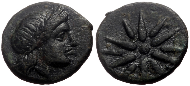 Mysia, Gambrion AE (Bronze, 3.03g, 16mm) IV cent BC 
Obv: Laureate head of Apoll...