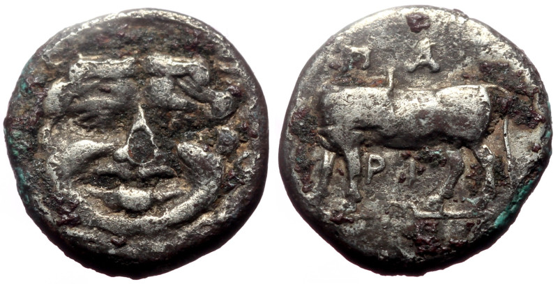 Mysia, Parion AR fourree (?) Hemidrachm (Silver, 1.85g, 13mm) 4th century BC 
Ob...