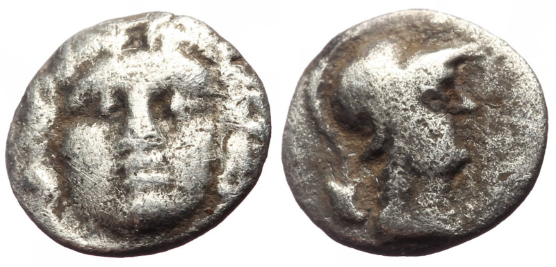 Pisidia, Selge, AR obol (Silver, 9.5 mm, 0.58 g), 250-190 BC. 
Obv: Facing gorgo...