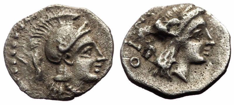 Cilicia, Holmoi, ca 380-375 BC, obol (Silver, 10.8 mm, 0.60 g). 
Obv: Helmeted h...