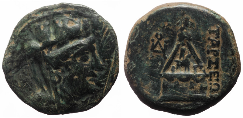 Cilicia, Tarsos, Æ (Bronze, 21.1 mm, 6.06 g), after 164 BC. 
Obv: Turreted and v...