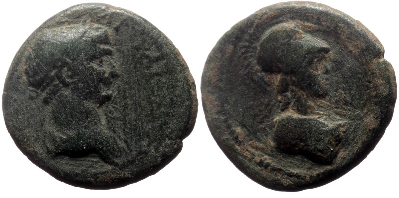 Troas, Ilium or Dardanus(?) AE (Bronze, 5.18g, 20mm) Trajan (98-117)
Obv: Laure...