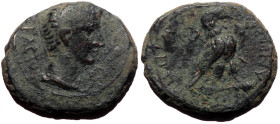 Phrygia, Amorium AE (Bronze, 6.41g, 20mm) Augustus (27 BC - 14 AD) Magistrate: Kallippos, son of Alexandros 
Obv: ϹΕΒΑϹΤΟϹ; bare head of Augustus, rig...
