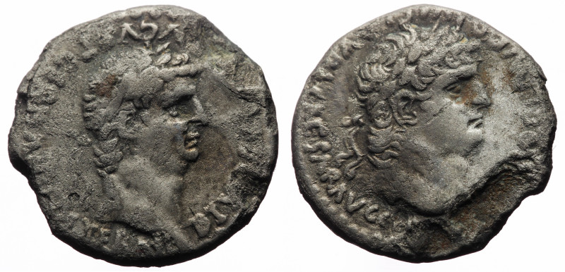 Cappadocia, Caesarea, Nero and Divus Claudius (54-68), didrachm, (Silver, 20.4, ...