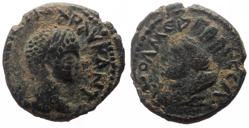 Mesopotamia, Edessa AE (Bronze, 3.22g, 17mm) Elagabalus (218-222) Issue: Undated...