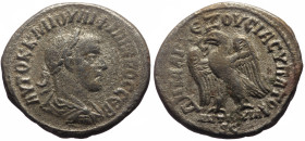 Seleucis and Pieria, Antiochia ad Orontem AR Tetradrachm (Silver, 9.46g, 27mm) Philip II (Augustus, 247-249) 248-9 
Obv: AVTOK K M IOYΛI ΦIΛIΠΠOC CEB...