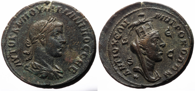 Syria, Seleucis and Pieria, Antioch AE (Bronze, 16.68g, 31mm) Philip II (247-249...