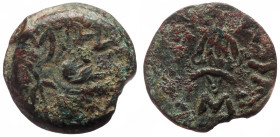 Judaea, Jewish War (66-70 CE) AE Prutah (Bronze, 3.09g, 17mm) Jerusalem Dated year 2 (67/68 CE). 
Obv: "Year two" (paleo-Hebrew), amphora with broad ...