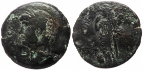 Egypt, Alexandria AR Drachm (Bronze, 19.54g, 30.5mm) Hadrian (117-138) RY = 19 (134/35 AD)
Obv: ΑΥΤ ΚΑΙϹ ΤΡΑΙΑΝ - ΑΔΡΙΑΝΟϹ ϹΕΒ - laureate head of Had...
