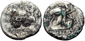 M. Aemilius Scaurus and Pub. Plautius Hypsaeus AR Denarius (Silver, 2.75g, 19mm) Rome, 58 BC 
Obv: Nabataean king Aretas kneeling to right, holding r...