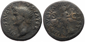 Divus Augustus (Died 14) AE Dupondius (Bronze, 12.06g, 27mm) Restitution issue. Rome, under Titus, 80-81. 
Obv: DIVVS • AV-GVSTVS • PATER, radiate he...