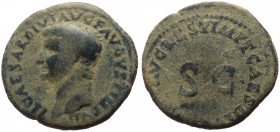 Tiberius (14-37) AE As (Bronze, 10.15g, 26mm) Restitution issue, Rome, Struck under Titus, 80-81. 
Obv: Laureate head of Tiberius left 
Rev: Legend ...
