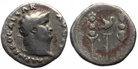 Nero (54-68) AR Denarius (Silver, 3.00g, 18mm) Rome, 64-65. 
Obv: IMP NERO CAESAR AVG P P, Laureate head of Nero to right. 
Rev: Legionary eagle wit...