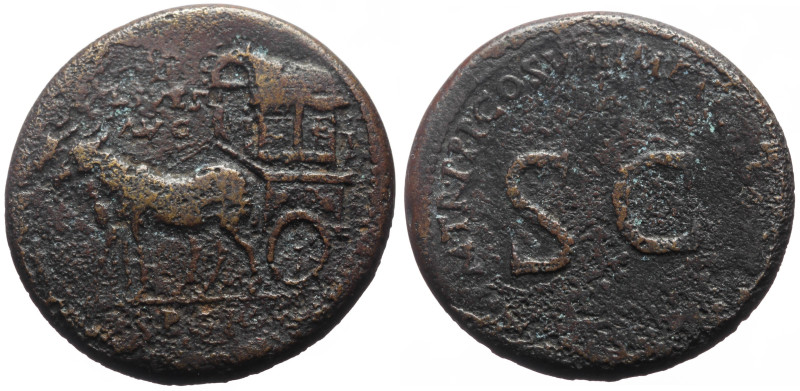 Diva Domitilla Major AE Sestertius (Bronze, 24.70g, 33mm) Rome, 80-81
Obv: IMP ...