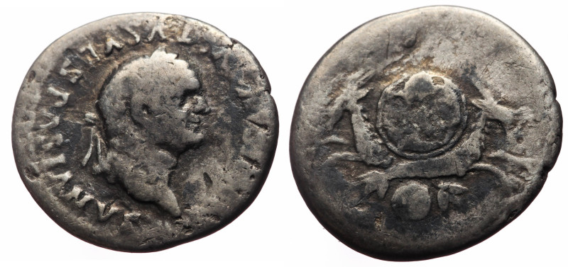 Divus Vespasian (Died 79) AR Denarius (Silver, 2.55g, 18mm) Rome, 80/1. 
Obv: D...