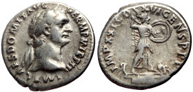 Domitian (81-96) AR Denarius (Silver, 3.51g, 19mm) Rome, 92 
Obv: IMP CAES DOMIT AVG – GERM P M TR P XI, Laureate head r. 
Rev: IMP XXI COS XVI CENS...