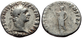 Domitian (81-96) AR Denarius (Silver, 3.34g, 18mm) Rome, 92. 
Obv: IMP CAES DOMIT AVG GERM P M TR P XI, laureate head right 
Rev: IMP XXI COS XVI CE...
