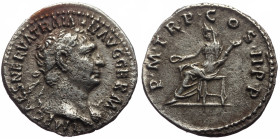 Trajan (98-117) AR Denarius (Silver, 3.42g, 20mm) Rome, 98-99. Porous.
Obv: IMP CAES NERVA TRAI – AN AVG GERM, Laureate bust r., with aegis on l. sho...