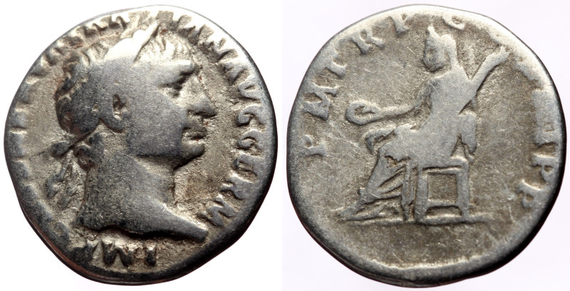 Trajan (98-117) AR Denarius (Silver, 3.23g, 19mm) Rome, 98-9 
Obv: IMP CAES NER...