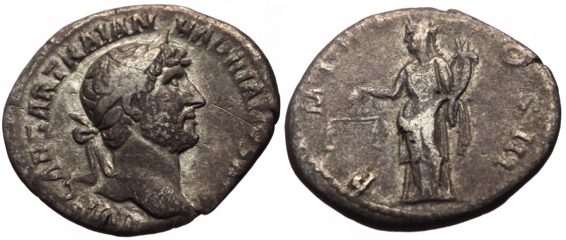 Hadrian (117-138) AR Denarius (Silver, 2.40g, 18mm) Rome, 119-122. 
Obv: IMP CA...