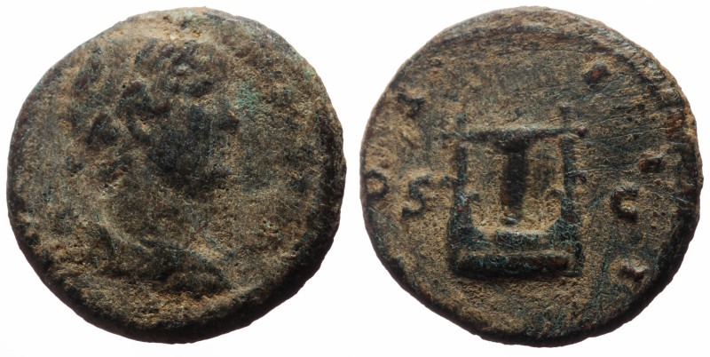 Hadrian (117-138) AE Quadrans (Bronze, 3.97g, 19mm) Rome, 125-128. 
Obv: HADRIA...