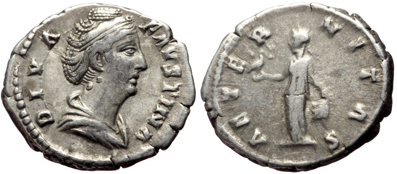 Diva Faustina I (Died 140/1) AR Denarius (Silver, 3.26g, 18mm) Rome.
Obv: DIVA ...