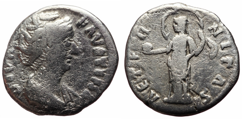 Diva Faustina I (Died, 140/1) AR Denarius (Silver, 2.60g, 17mm) Rome, 141-161. ...