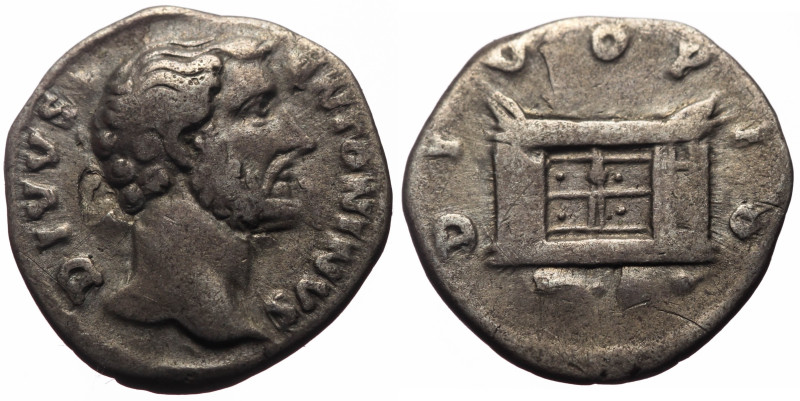 Divus Antoninus Pius (died 161) AR denarius (Silver, 2.68g, 19mm) Rome, under Ma...