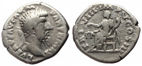 Lucius Verus (161-169) AR Denarius (Silver, 2.98g, 19mm) Rome, 168. 
Obv: L VERVS AVG ARM PARTH MAX, laureate head right 
Rev: TR P VIII IMP V COS III...