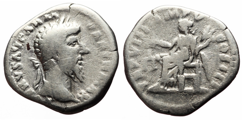 Lucius Verus (161-169) AR Denarius (Silver, 3.02g, 19mm) Rome, 168. 
Obv: L VERV...