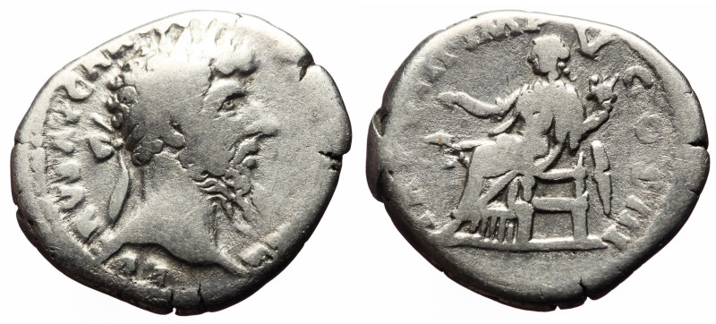 Lucius Verus (161-169) AR Denarius (Silver, 3.52g, 19mm) Rome.
Obv: L VERVS AVG ...