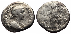 Faustina II (147-176) AR Denarius (Silver, 2.39g, 18mm) Rome 
Obv: FAVSTINA - AVGVSTA, Bust draped right. 
Rev: HIL - A - RITAS, Hilaritas standing le...