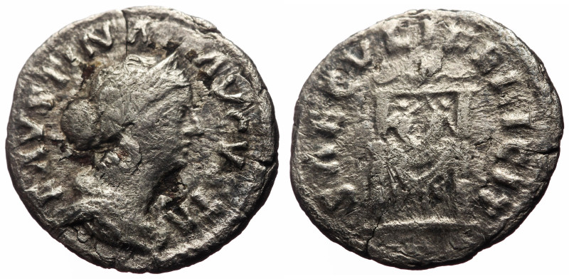 Faustina II (147-176) AR Denarius (Silver, 2.50g, 18mm) Rome, 161, 
Obv: FAVSTIN...