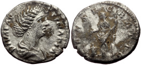 Diva Faustina II (died 176) AR denarius ((Silver, 3,31g, 18mm) Rome, 176-180
Obv: DIVA FAVSTINA PIA, Bust of Diva Faustina II, hair waved and fastened...